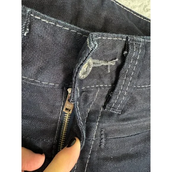 True Religion Womens Denim Mini Skirt w/Side Slit Size 28 Y2K Classic NWOT - Picture 3 of 12